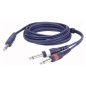 Cavo audio mono jack 6,35mm M - 2x jack 6,35mm M 1,5mt cable