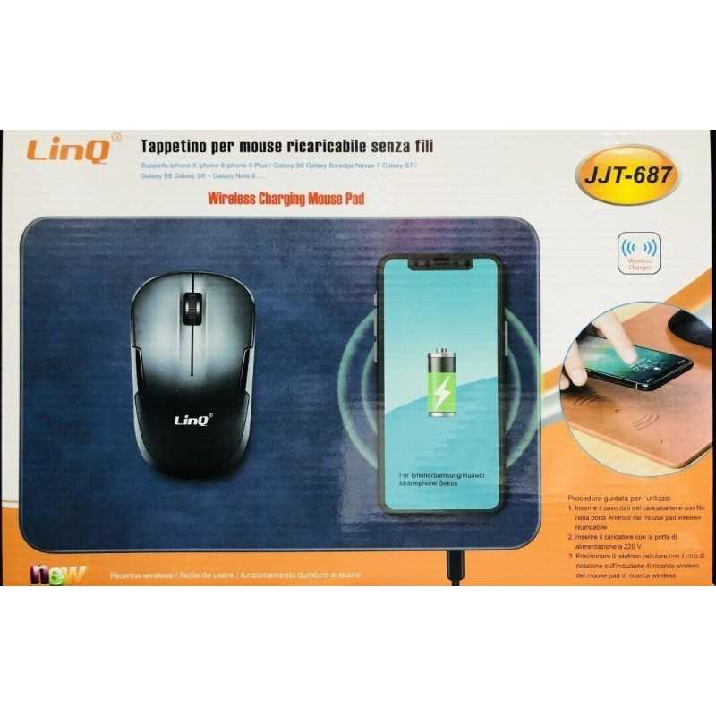 Tappetino per mouse con ricarica wireless linq jjt-687
